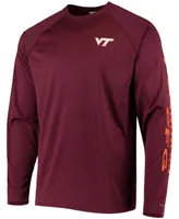 Men's Pfg Maroon Virginia Tech Hokies Terminal Tackle Omni-Shade Long Sleeve T-shirt