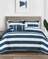 Closeout! Nautica Highline Cotton Reversible 5 Piece Comforter Set, Full/Queen