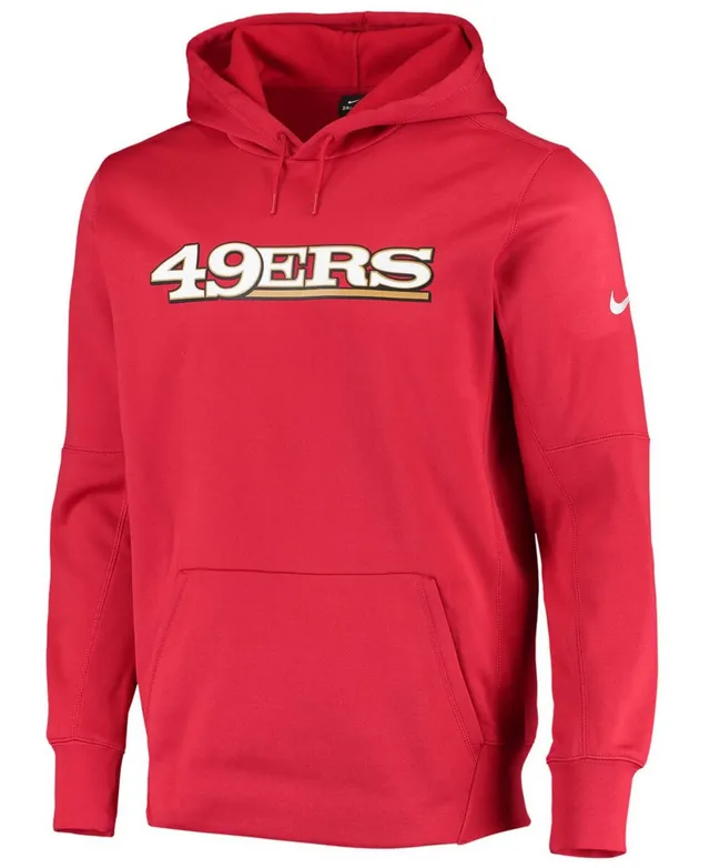 Men's Mitchell & Ness Scarlet San Francisco 49ers Postgame Short Sleeve Hoodie