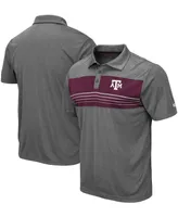 Men's Heathered Charcoal Texas A M Aggies Wordmark Smithers Polo