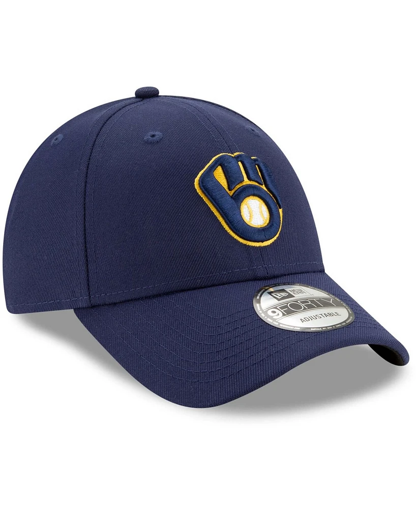 Big Boys and Girls Navy Milwaukee Brewers Team The League 9FORTY Adjustable Hat