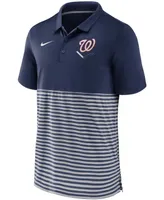 Men's Navy-Gray Washington Nationals Home Plate Striped Polo