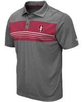 Men's Heathered Charcoal Stanford Cardinal Smithers Polo