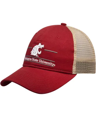 Men's Crimson Washington State Cougars Split Bar Trucker Adjustable Hat