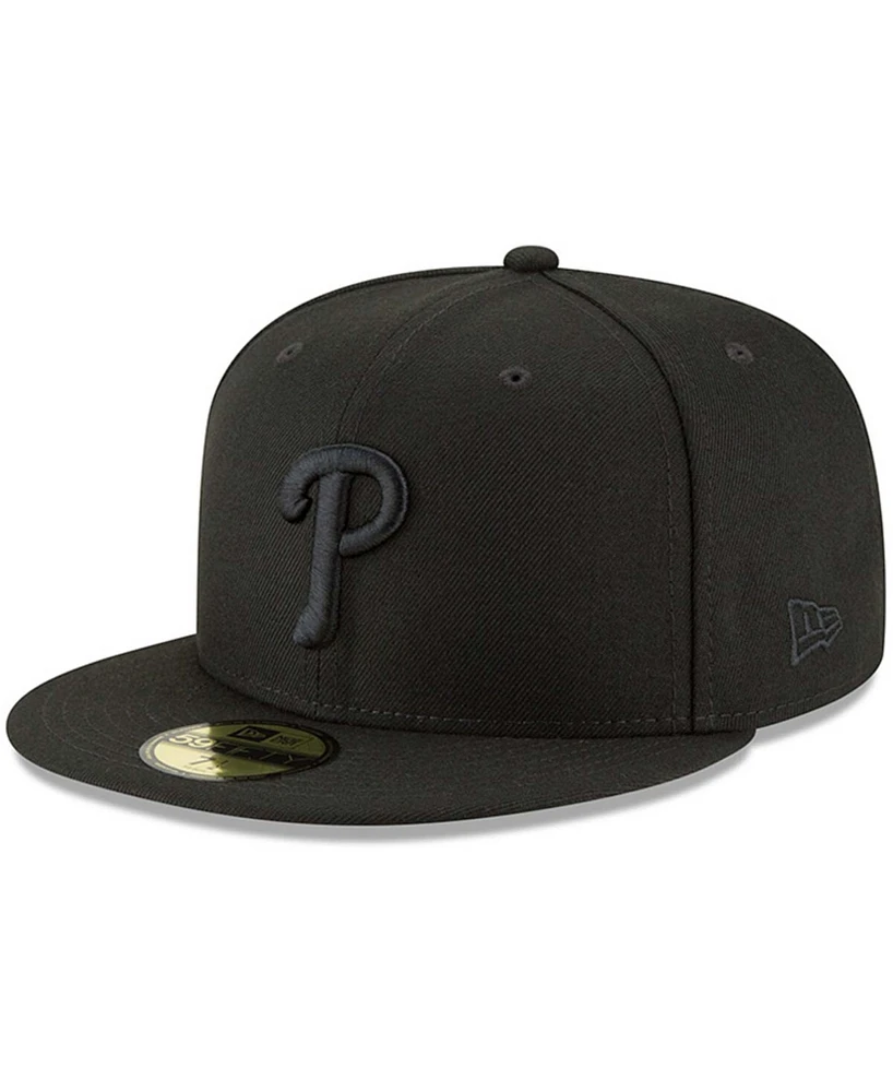 Men's Black Philadelphia Phillies Primary Logo Basic 59FIFTY Fitted Hat