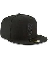 Men's Black Seattle Mariners Primary Logo Basic 59FIFTY Fitted Hat