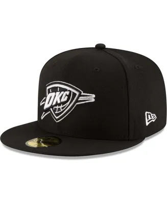 Men's Black Oklahoma City Thunder and White Logo 59FIFTY Fitted Hat