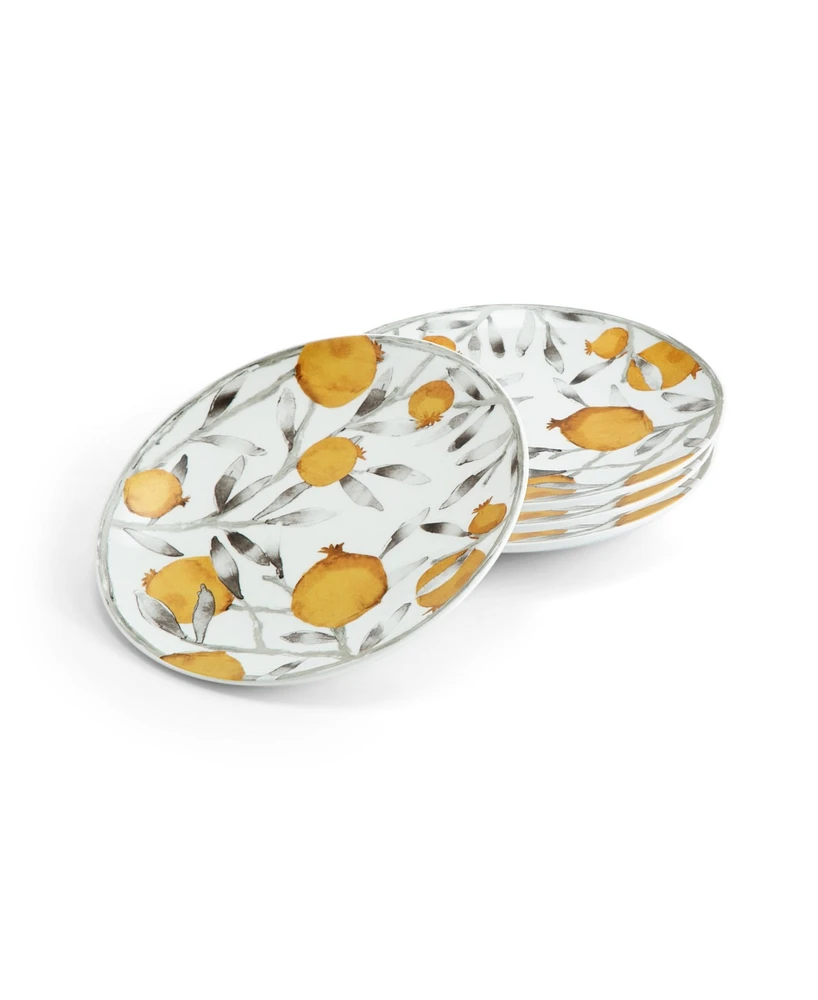 Pomegranate Tidbit Plate Set, 4 Piece