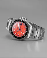 Spinnaker Men's Dumas Automatic Tangerine with Silver-Tone Solid Stainless Steel Bracelet Watch 44mm