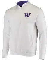 Men's Big and Tall White Washington Huskies Tortugas Logo Quarter-Zip Jacket