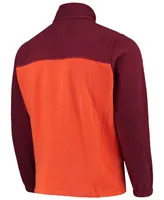 Men's Maroon, Orange Virginia Tech Hokies Flanker Iii Fleece Team Full-Zip Jacket