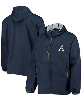 Men's Navy Atlanta Braves Double Play Hoodie Full-Zip Jacket