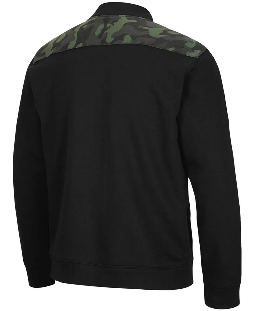 Men's Black Pitt Panthers Oht Military-Inspired Appreciation Commo Fleece Quarter-Zip Jacket