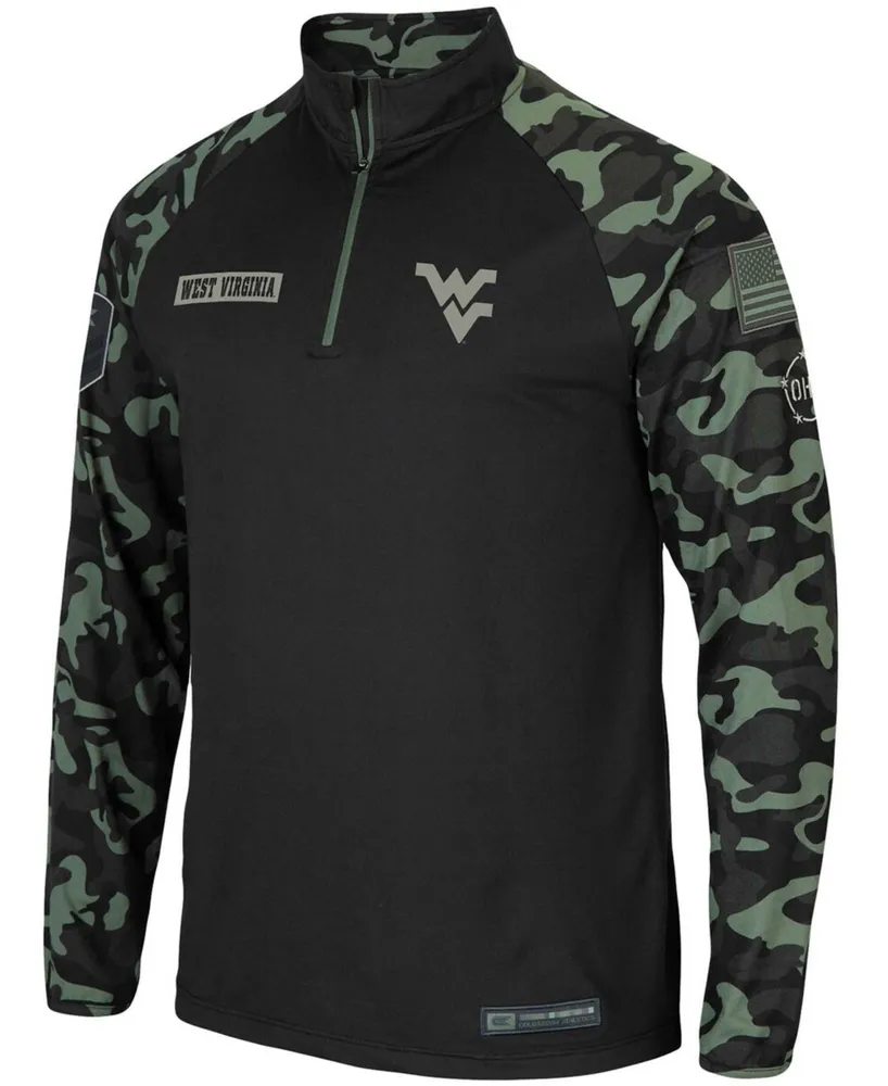 Men's Black West Virginia Mountaineers Oht Military-Inspired Appreciation Take Flight Raglan Quarter-Zip Jacket