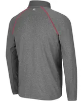 Men's Heathered Charcoal Nebraska Huskers Robert Raglan Quarter-Zip Jacket