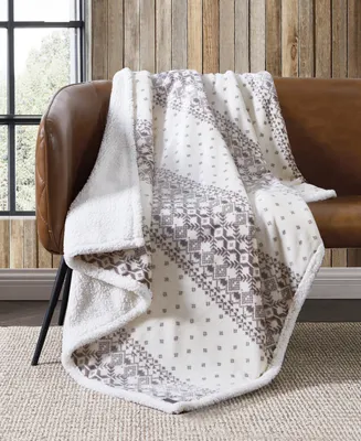 Eddie Bauer Fair Isle Peak Ultra Soft Throw, 60" x 50"