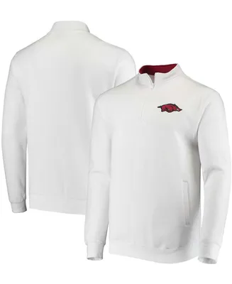 Men's White Arkansas Razorbacks Tortugas Logo Quarter-Zip Jacket