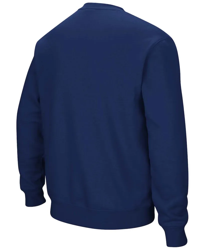 Men's Navy Virginia Cavaliers Team Arch Logo Tackle Twill Pullover Sweatshirt