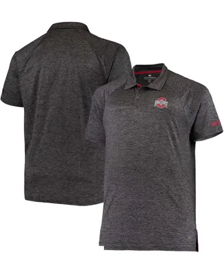 Men's Heather Black Ohio State Buckeyes Big Tall Down Swing Polo Shirt