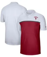 Men's White, Crimson Oklahoma Sooners Color Block Victory Performance Polo Shirt