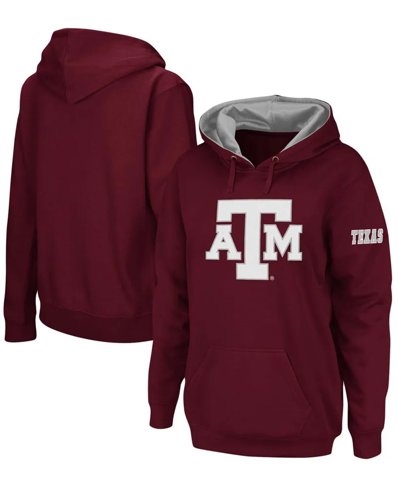 Women's Maroon Texas A M Aggies Team Big Logo Pullover Hoodie