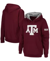 Women's Maroon Texas A M Aggies Team Big Logo Pullover Hoodie