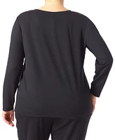 Hue Plus Solid Long Sleeve Lounge T-Shirt