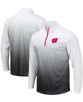 Men's Gray Wisconsin Badgers Magic Team Logo Quarter-Zip Jacket