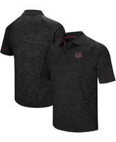 Men's Heather Black Texas A M Aggies Down Swing Polo Shirt