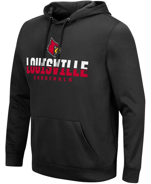 Men's Champion Heathered Gray Louisville Cardinals Vault Logo Reverse Weave Pullover  Sweatshirt