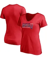 Women's Red Washington Capitals Mascot Bounds V-Neck T-shirt