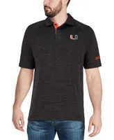 Men's Heather Black Miami Hurricanes Down Swing Polo