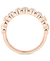 Diamond Openwork Heart Ring (1/10 ct. t.w.) in Sterling Silver or 18k Rose Gold-Plated Sterling Silver