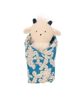 Manhattan Toy Company Embroidered Plush Goat Baby Rattle