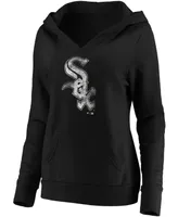 Plus Black Chicago White Sox Core Team Crossover V-Neck Pullover Hoodie