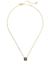 Kate Spade New York Gold-Tone Square Glitter Stone Mini Pendant Necklace, 17" + 3" extender