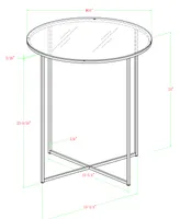 Modern Glam 2-Piece Metal-x Leg Side Table Set