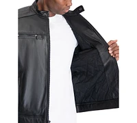 Michael Kors Men's Perforated Leather Moto Jacket, Created for Macy's