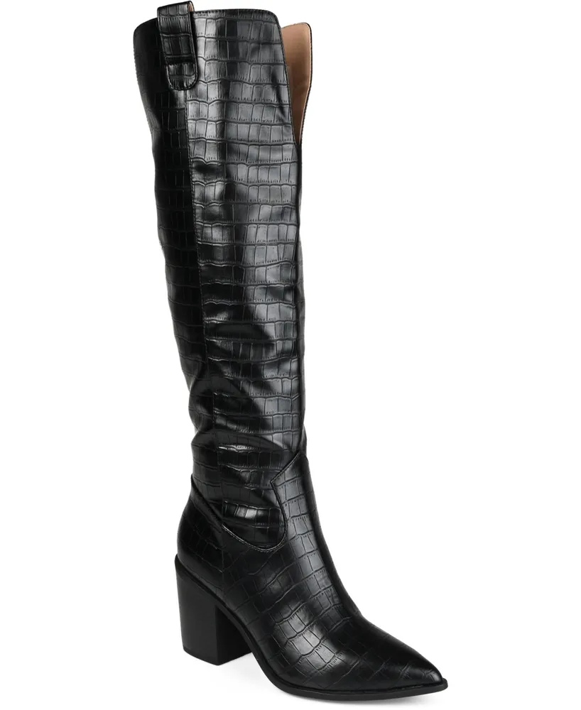 Journee Collection Women's Therese Block Heel Knee High Dress Boots