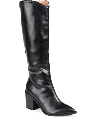 Journee Collection Women's Daria Extra Wide Calf Western Boots