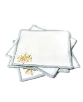 Gold Tone Stars Cocktail Napkins, Set of 4