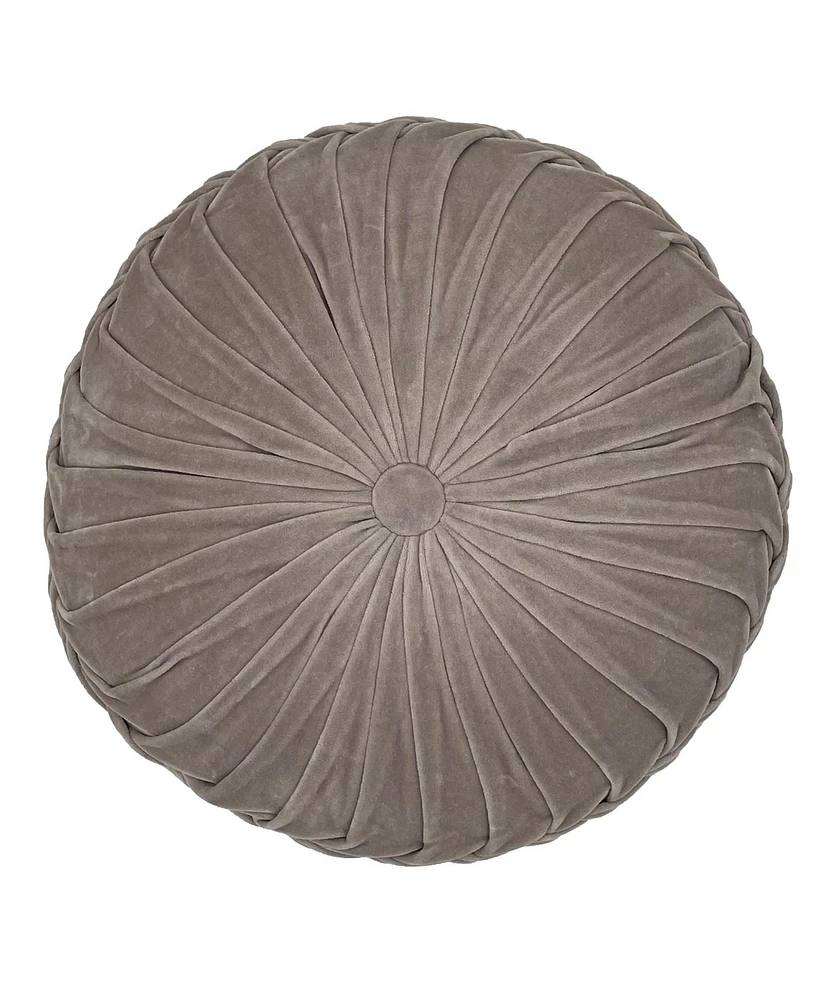 Mod Lifestyles Button Tufted Velvet Decorative Pillow, 16" Round