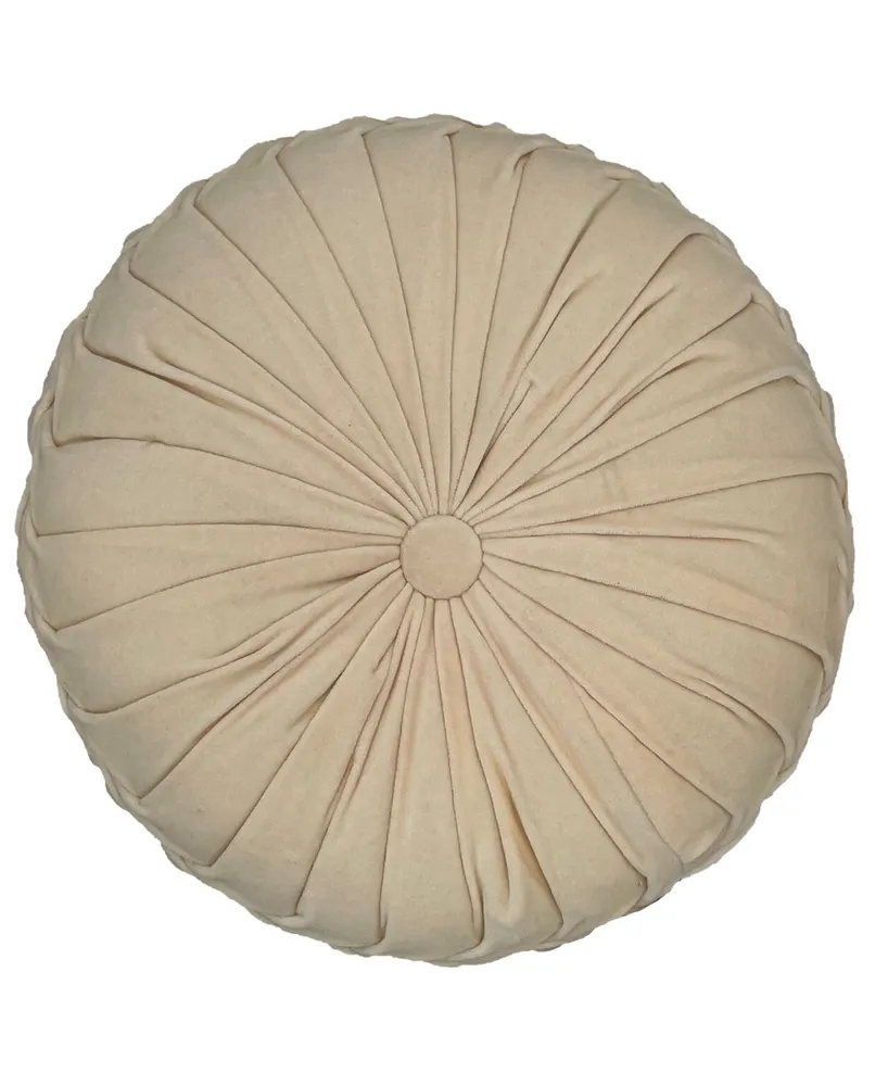 Button Tufted Velvet Decorative Pillow, 16" Round