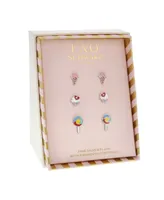 Fao Schwarz Women's Stud Earrings Set, 3 Piece