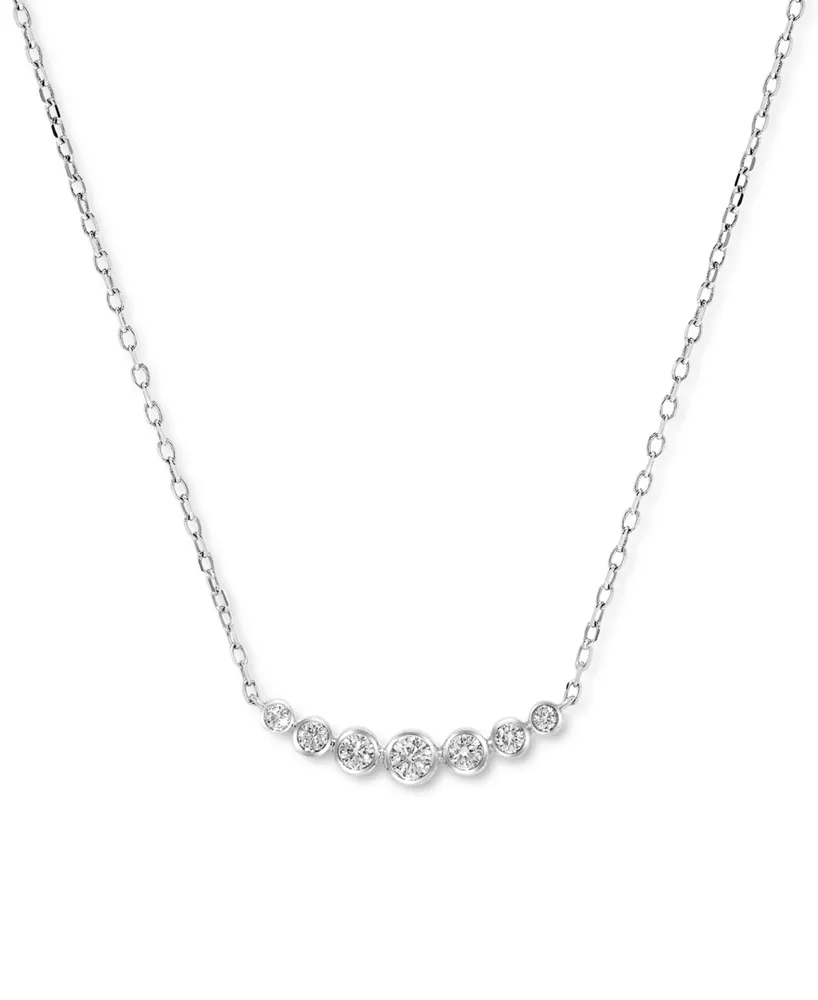 Diamond Graduated Collar Necklace (1/4 ct. t.w.) 14k White or Yellow Gold, 16" + 2" extender