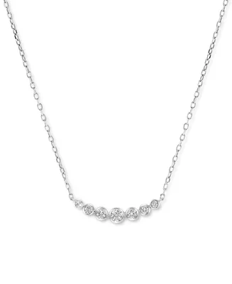 Diamond Graduated Collar Necklace (1/4 ct. t.w.) 14k White or Yellow Gold, 16" + 2" extender