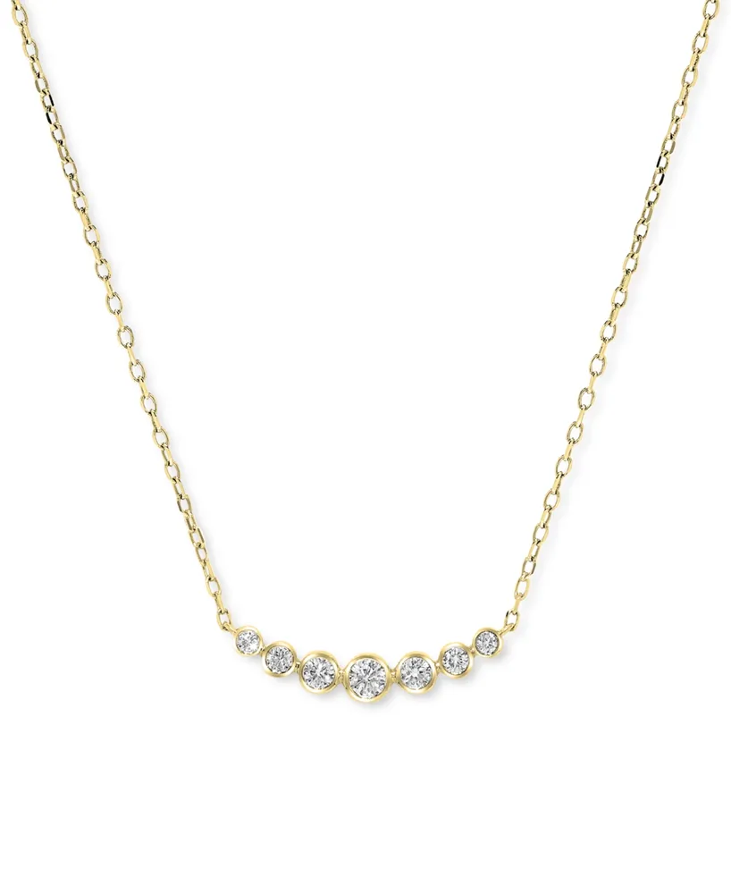 Diamond Graduated Collar Necklace (1/4 ct. t.w.) in 14k White or Yellow Gold, 16" + 2" extender