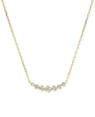 Diamond Graduated Collar Necklace (1/4 ct. t.w.) in 14k White or Yellow Gold, 16" + 2" extender