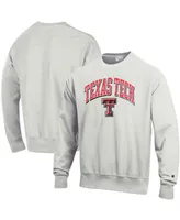Men's Gray Texas Tech Red Raiders Arch Over Logo Reverse Weave Pullover Sweatshirt