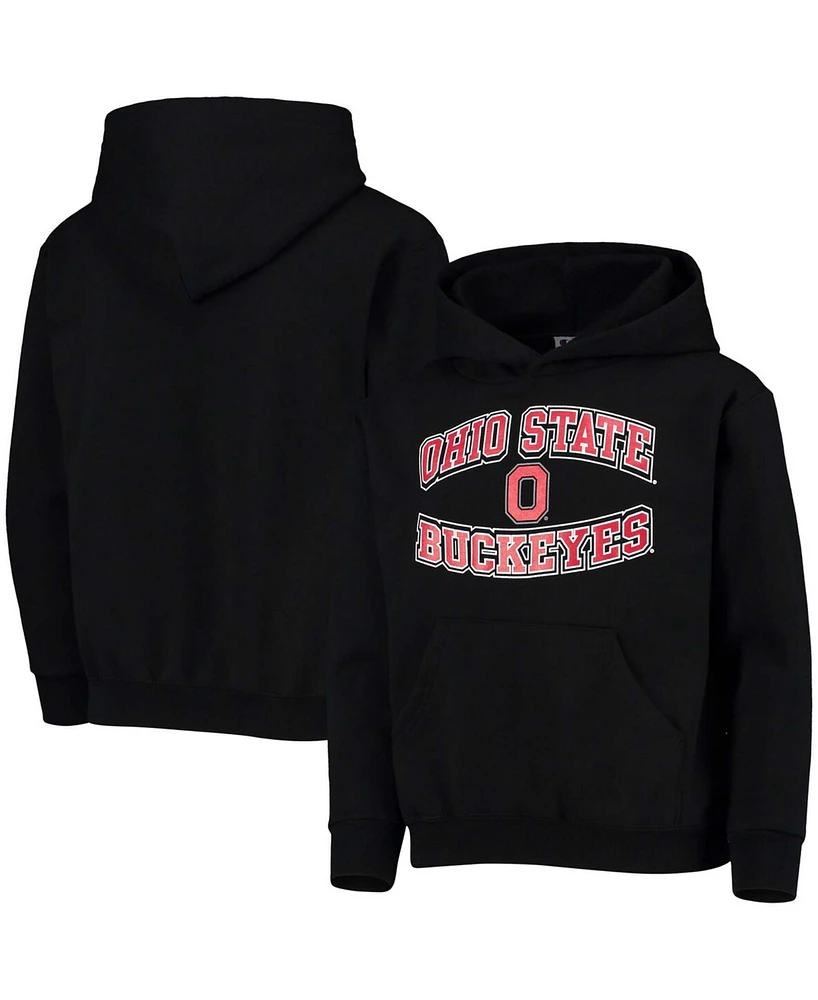 Big Boys and Girls Black Ohio State Buckeyes Powerblend Pullover Hoodie